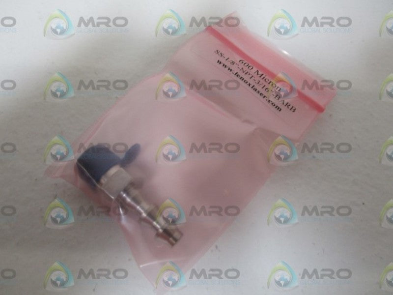 LENOX LASER HOSE BARB 600 MICRON SS-1/8"-NPT-3/16"-BARB NSMP