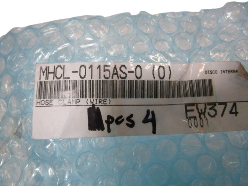 LOT OF 4 HOSE CLAMP (WIRE) MHCL-0115AS-0 NSNP