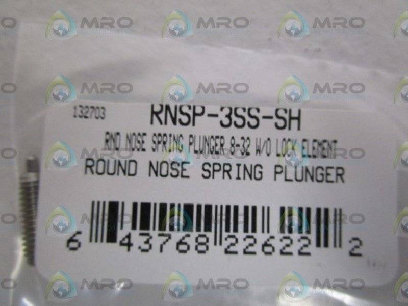 ROUND NOSE SPRING PLUNGER RNSP-3SS-SH NSNP IN BAG