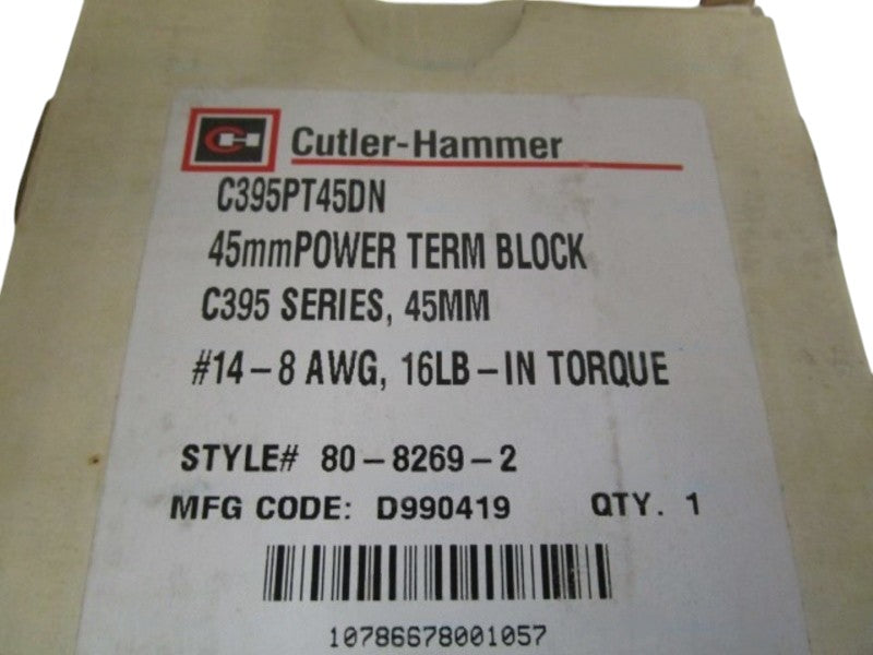 CUTLER-HAMMER TERMINAL BLOCK C395PT45DN  NSMP