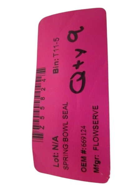LOT OF 9 FLOWSERVE SPRING:BOWL SEAL 669124 NSNP