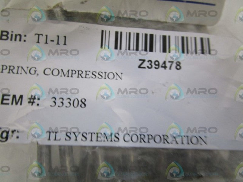 LOT OF 7 TL SYSTEMS CORP. COMPRESSION SPRING 33308 NSNP