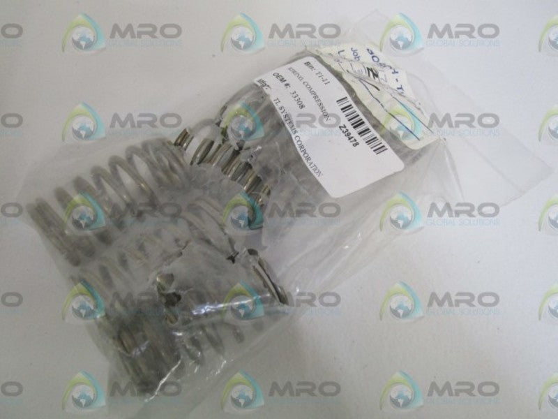 LOT OF 7 TL SYSTEMS CORP. COMPRESSION SPRING 33308 NSNP