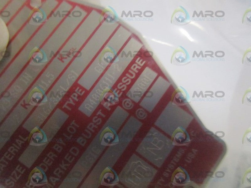 BS&B TYPE: GFR-S A4006111-2 1.5" NSMP