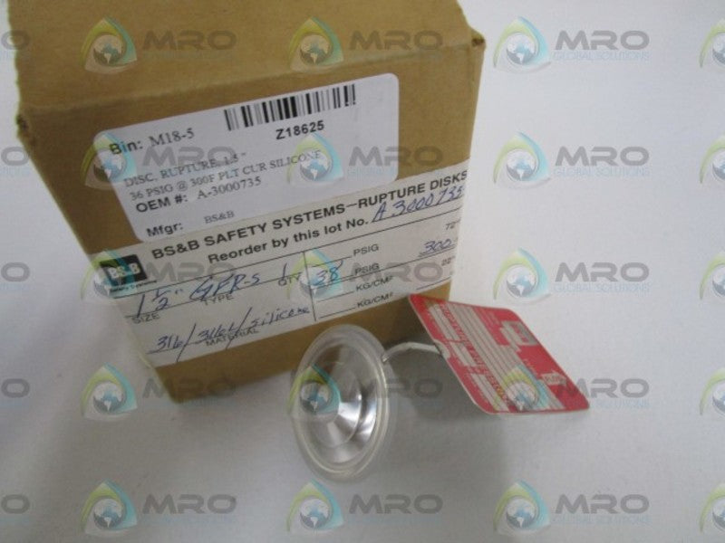 BS&B TYPE: GFR-S A3000735-1 RUPTURE DISC 1-1/2"  NSMP