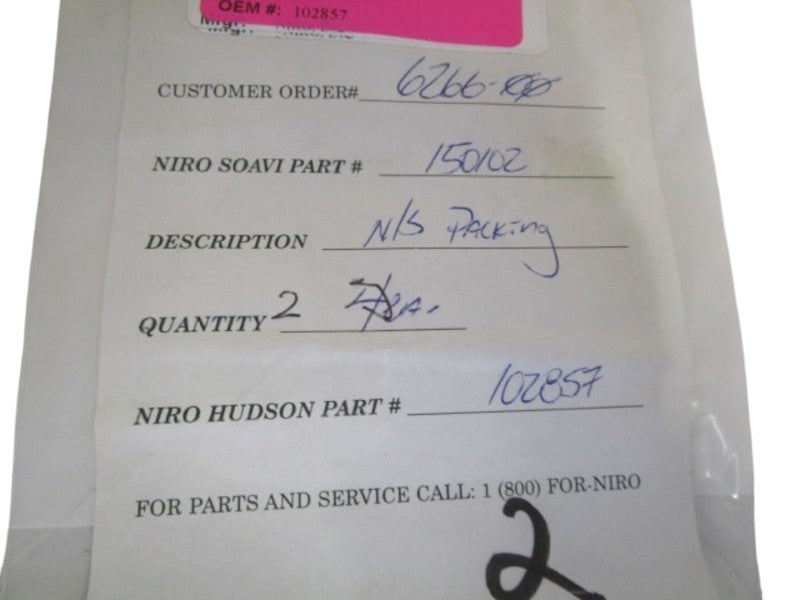 LOT OF 2 NIRO HUDSON N/S PACKING 102857 NSNP