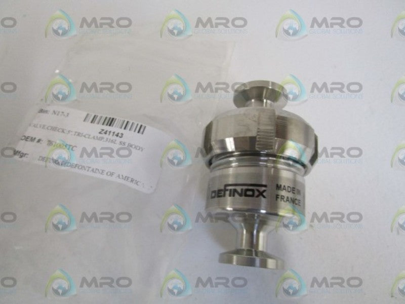 DEFINOX TRI-CLAMP 316L SS BODYE CHECK:5" VALVE 761005TC  NSNP