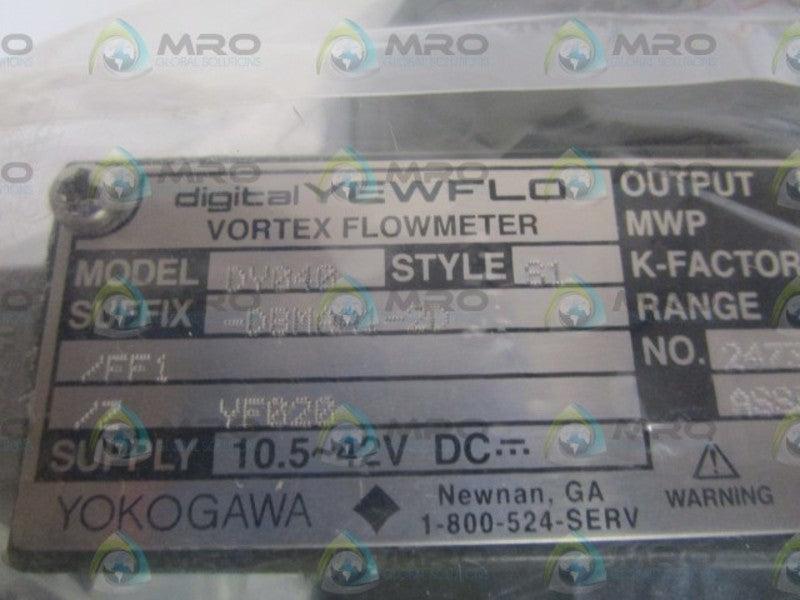 YOKOGAWA 1-1/2" VORTEX FLOWMETER DY040-DBMAA1-2D/FF1 NSNP