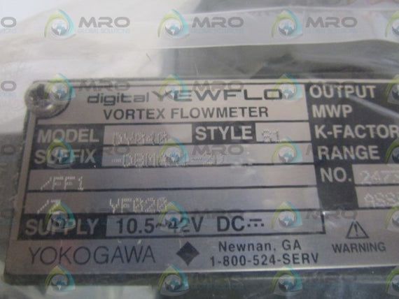 YOKOGAWA 1-1/2" VORTEX FLOWMETER DY040-DBMAA1-2D/FF1 NSNP