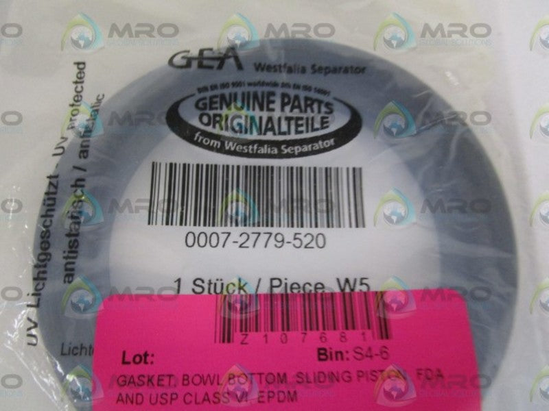 WESTFALIA SEPERATOR INC. GASKET 0007-2779-520 NSMP