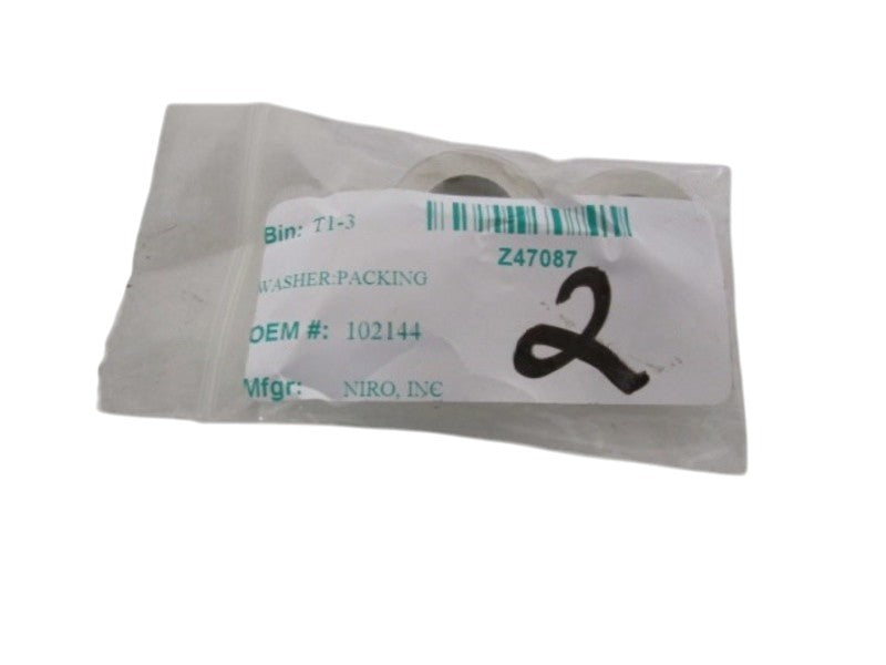 LOT OF 2 NIRO INC. WASHER:PACKING 102143 NSNP