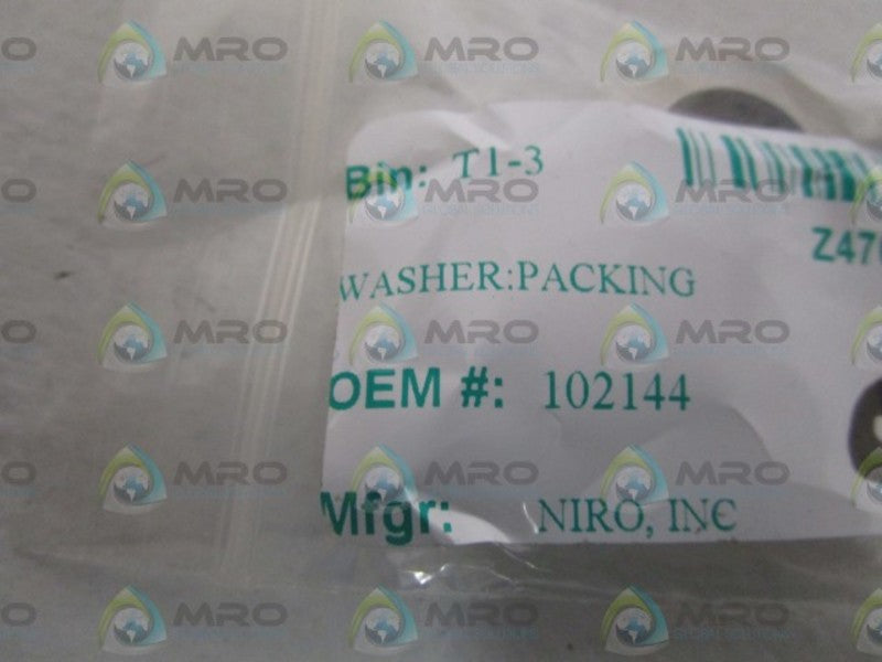 LOT OF 2 NIRO INC. WASHER:PACKING 102143 NSNP