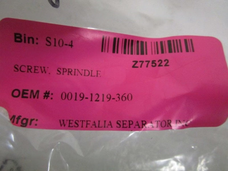 WESTFALIA SPRINDLE SCREW 0019-1219-360  NSNP