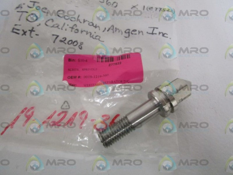 WESTFALIA SPRINDLE SCREW 0019-1219-360  NSNP