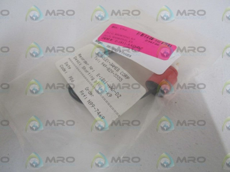 BROADLEY-JAMES CORP. K9 SHORTING PLUG E-1811-AAD-DZ  NSNP IN BAG