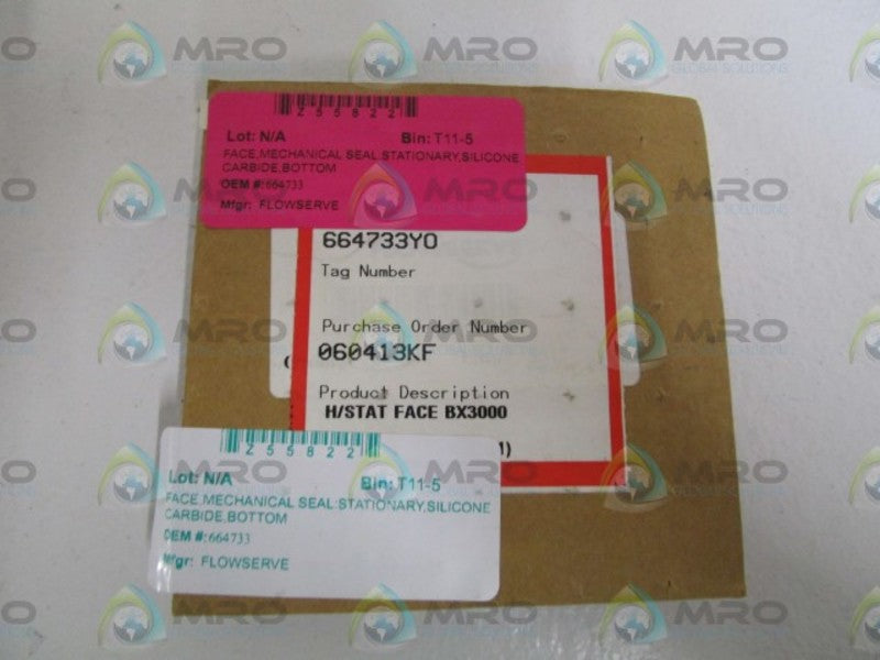 FLOWSERVE MECHANICAL SEAL/ H/STAT FACE 664733Y0 ORIGINAL PACKAGE