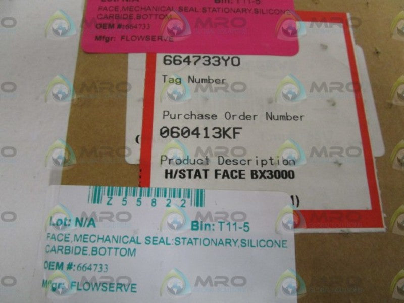 FLOWSERVE MECHANICAL SEAL/ H/STAT FACE 664733Y0 ORIGINAL PACKAGE