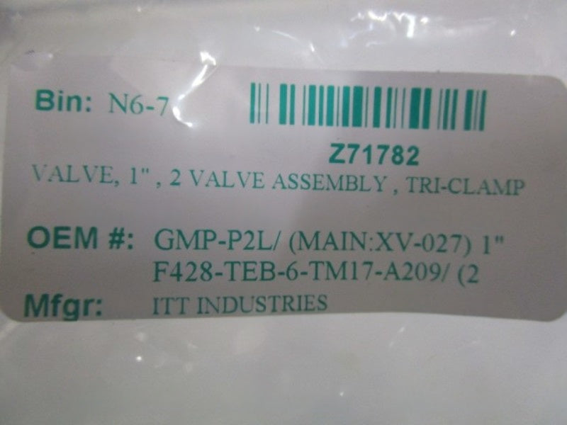ITT 1" VALVE ASSEMBLY F428-TEB-6-TM17-A209 NSNP