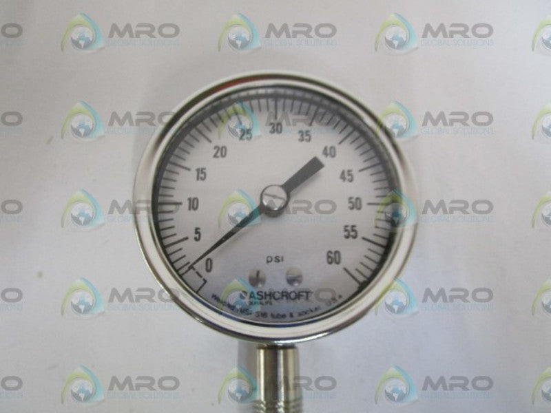 ASHCROFT 251009SW02LXLJ-60# PRESSURE GAUGE 0-60 PSI  NSMP
