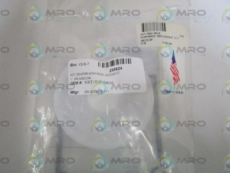 SWAGELOK DIAPHRAGM REPLACEMENT KIT 1" NXT-3DK-DR16 * NEW IN BAG *