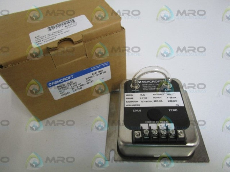 ASHCROFT XLdp XL-3-MB2-42-ST DIFF. PRESSURE TRANSMITTER 2.5" WC  NSMP