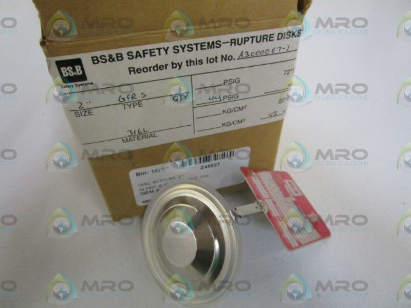 BS&B TYPE: GFR-S A3000067-1 RUPTURE DISC 2"  NSMP