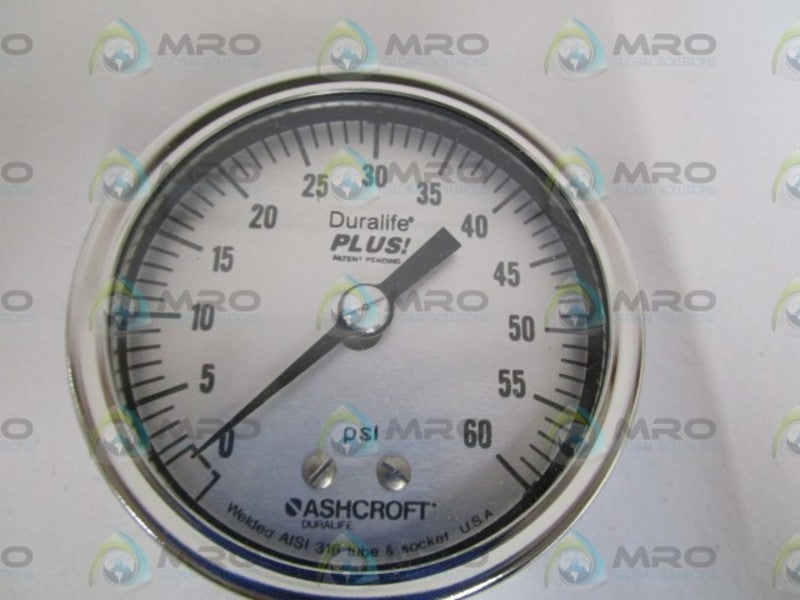 ASHCROFT 251009SW02LXLL-60# PRESSURE GAUGE 0-60 PSI  NSMP