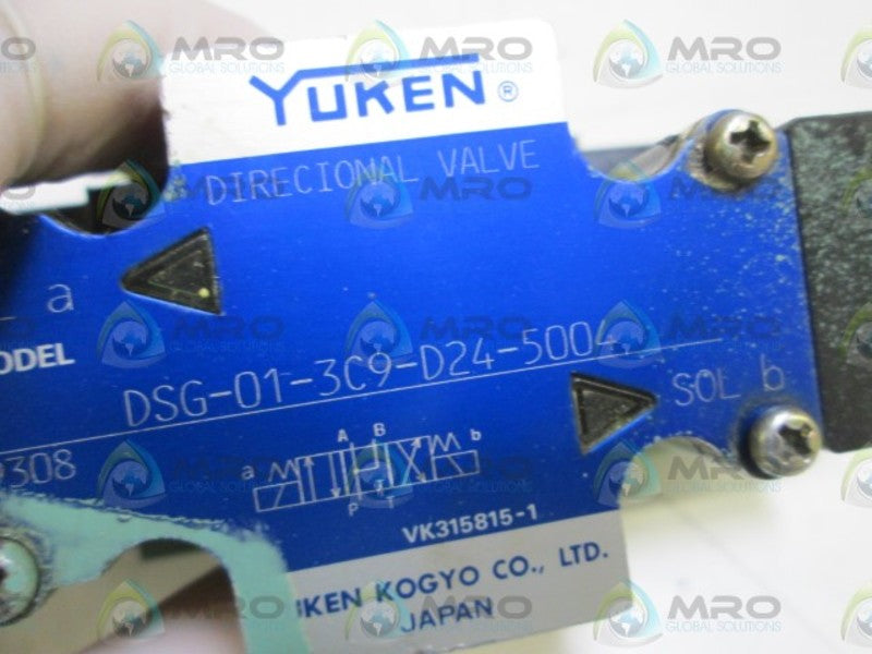 YUKEN DIRECTIONAL VALVE DSG-01-3C9-D24-5004 UNMP