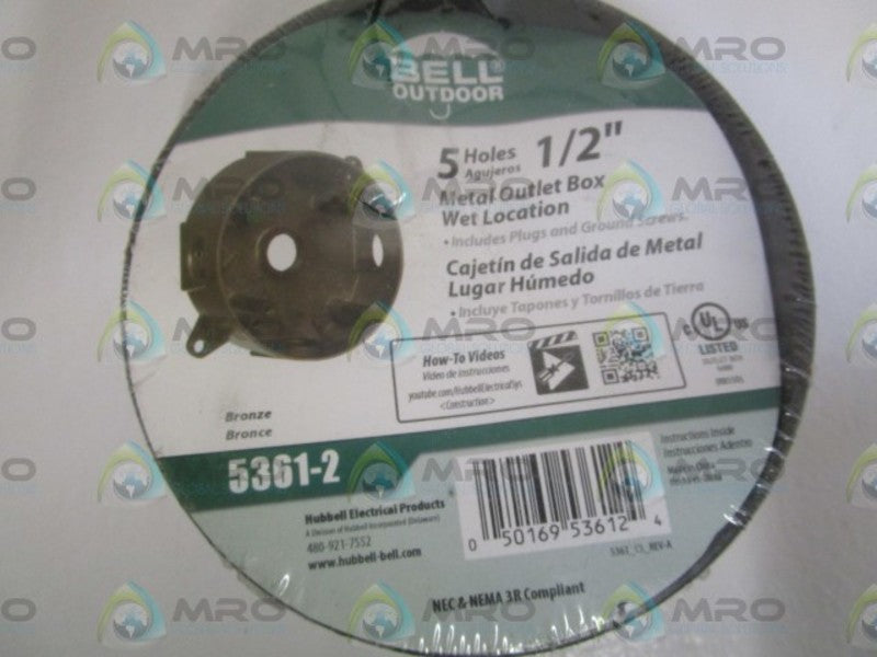 BELL 1/2" ROUND OUTLET BOX 5361-2  NSNP