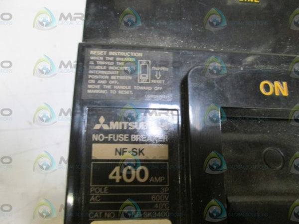 MITSUBISHI NO-FUSE CIRCUIT BREAKER 3P 400AMP NF-SK NSNP