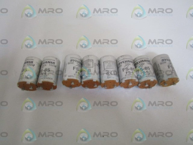 LOT OF 8 SYLVANIA 90-100W LAMP STARTER FS-85 NSNP