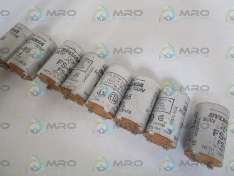 LOT OF 8 SYLVANIA 90-100W LAMP STARTER FS-85 NSNP