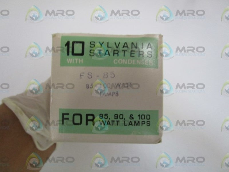 LOT OF 10 SYLVANIA 90-100W LAMP STARTER FS-85 NSMP