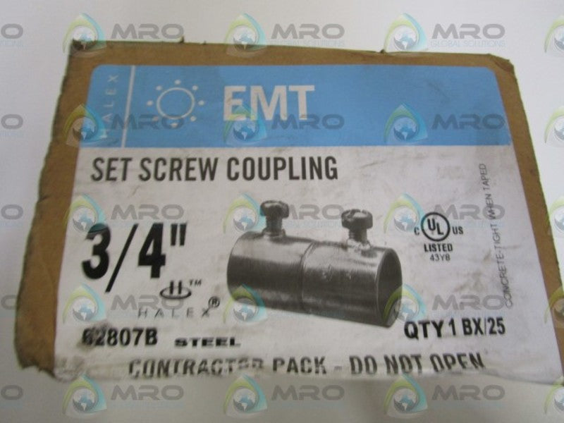 LOT OF 25 HALEX EMT SET SCREW COUPLING 3/4" 62807B NSFS