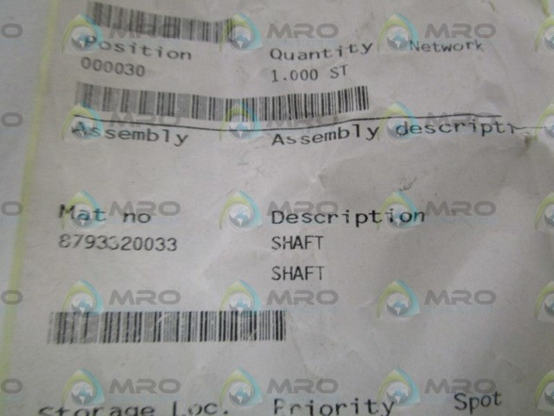 KRONES SHAFT 8793320033 NSNP