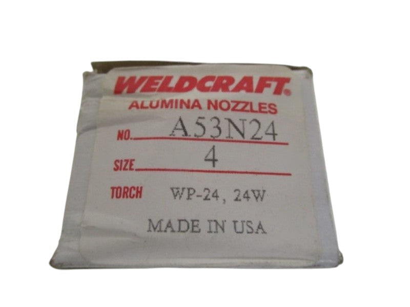 LOT OF 10 WELDCRAFT ALUMINA NOZZLES SIZE:4 A53N24 NSMP