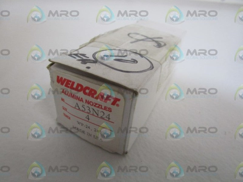 LOT OF 10 WELDCRAFT ALUMINA NOZZLES SIZE:4 A53N24 NSMP