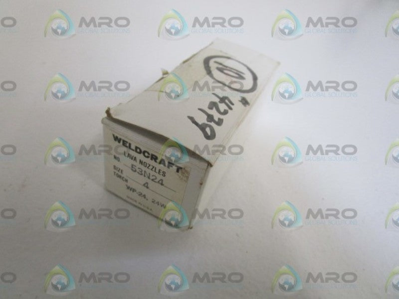 LOT OF 10 WELDCRAFT LAVA NOZZLES SIZE:4 53N24 NSMP