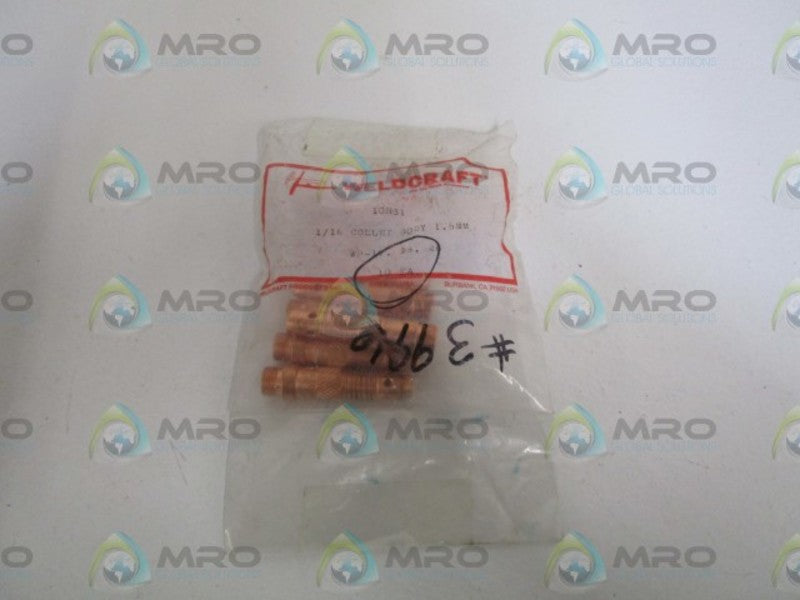 LOT OF 10 WELDCRAFT 1/16 COLLET BODY 1.6MM 10N31 NSMP