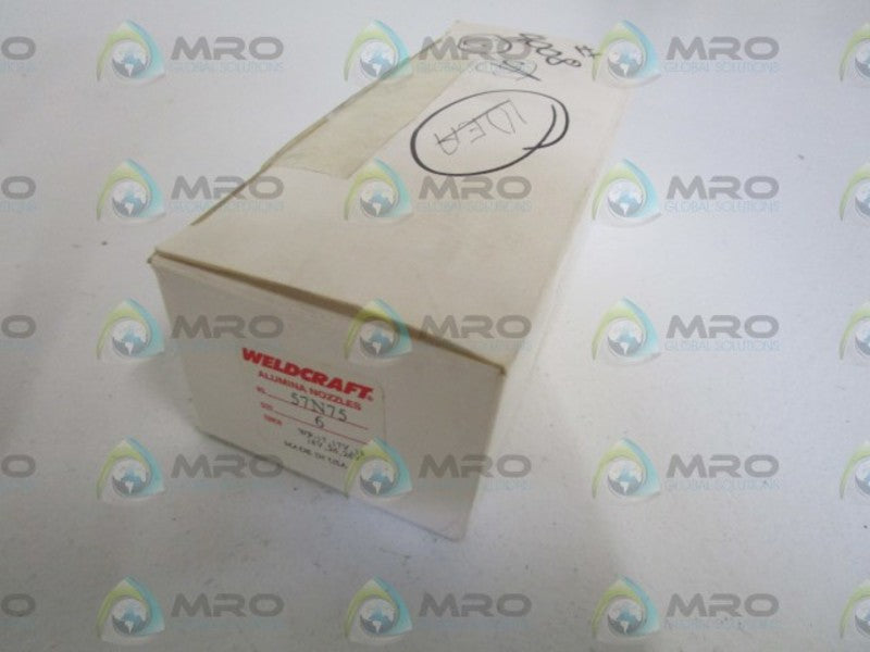 LOT OF 6 WELDCRAFT ALUMINA NOZZLES SIZE:6 57N75 NSMP