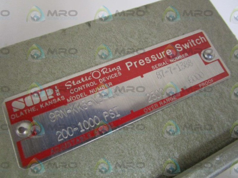 SOR PRESSURE SWITCH 9RN-KK5-N3-LRR NSNP
