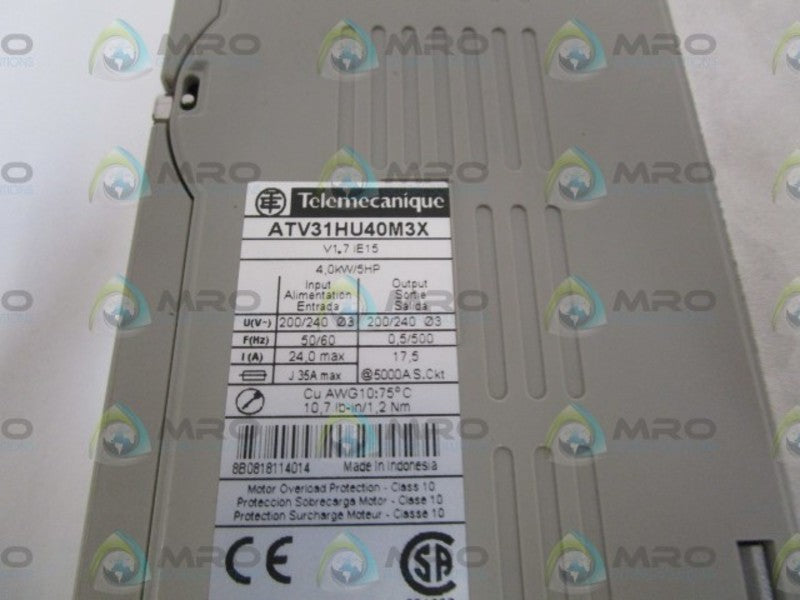 TELEMECANIQUE SPEED DRIVE ATV31HU40M3X NSNP