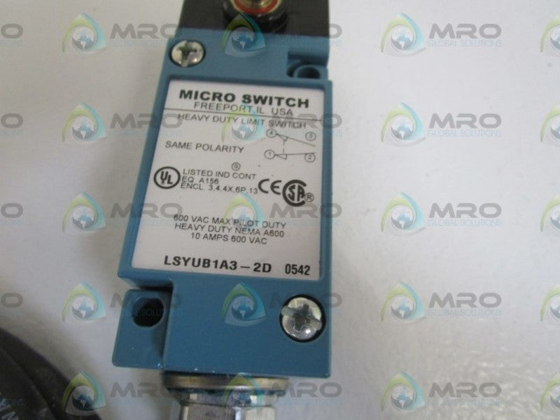 MICRO SWITCH LIMIT SWITCH W/CABLE LSYUB1A3-2D UNMP