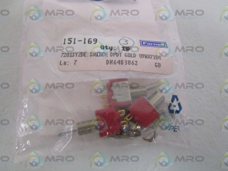 LOT OF 3 FARNELL SWITCH 151-169 NSNP IN BAG