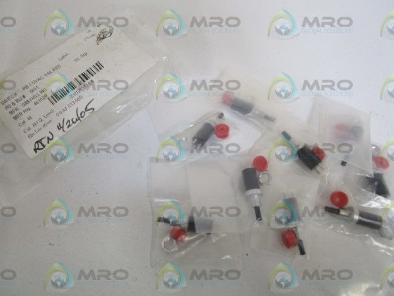 LOT OF 9 GRAYHILL INC. SWITCH 46102R NSNP IN BAG