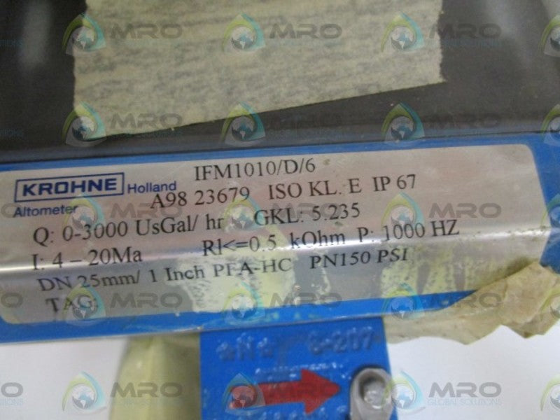 KROHNE FLOW METER IFM1010/D/6 UNMP