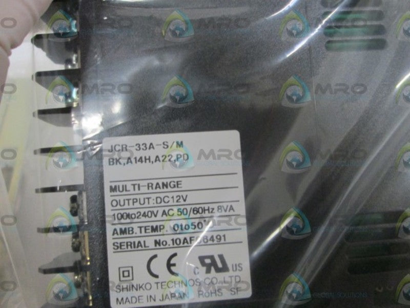 SHINKO TEMPERATURE CONTROLLER JCR-33A-S/M NSMP