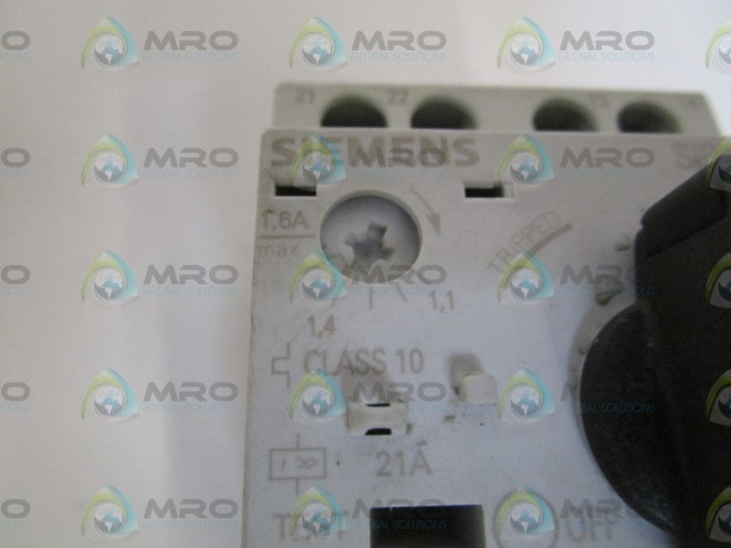 SIEMENS 1,1-1,6A STARTER MOTOR PROCTECTOR 3RV1021-1AA15 UNMP