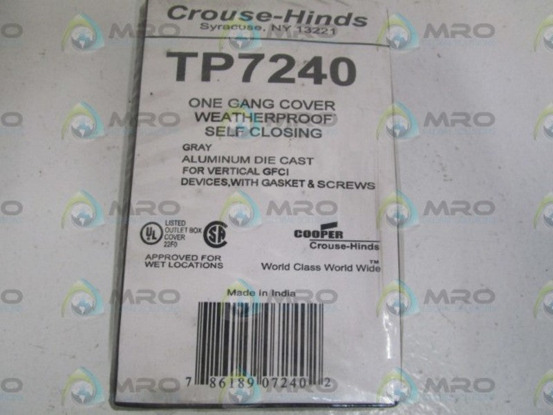 LOT 2 CROUSE-HINDS ONE GANG COVER TP7240 NSNP