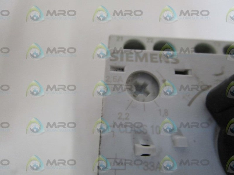 SIEMENS 1,8-2,5A MOTOR STARTER PROTECTOR 3RV1021-1CA15 UNMP